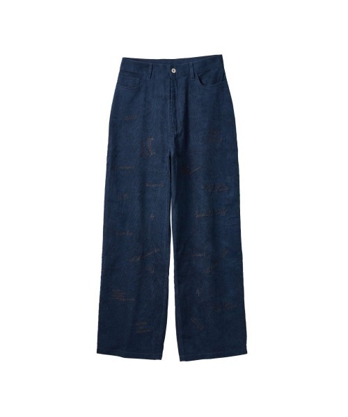 Knuth Marf(クヌースマーフ)の「embroidered corduroy pants(unisex)(その他パンツ・レディース・カーキ/アイボリー/ネイビー・X-SMALL/SMALL/MEDIUM/LARGE)」の1枚目の写真