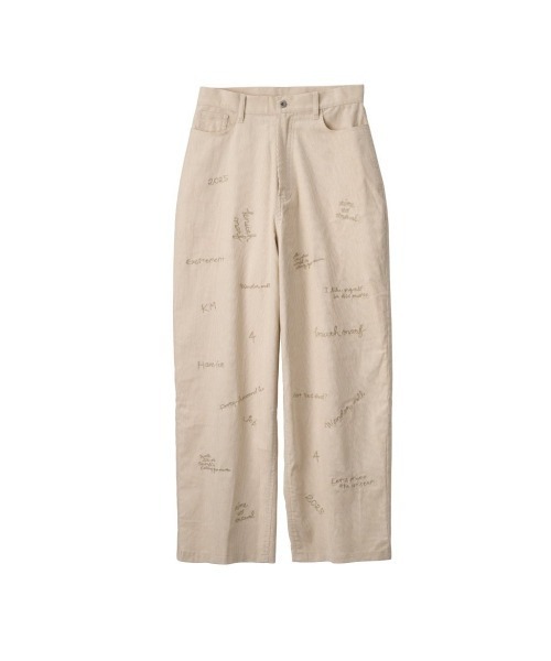 Knuth Marf(クヌースマーフ)の「embroidered corduroy pants(unisex)(その他パンツ・レディース・カーキ/アイボリー/ネイビー・X-SMALL/SMALL/MEDIUM/LARGE)」の2枚目の写真