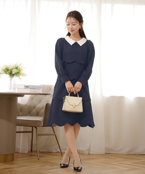 タグ付き✨ルネ✨WashableLinenティアードワンピース白襟リネン2way タグ付き✨ルネ✨WashableLinenティアードワンピース白襟リネン ルネ
