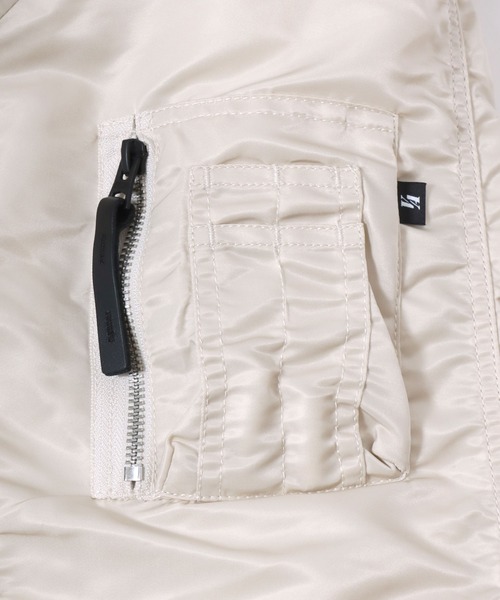 Valley Apparel(バレーアパレル)の「Valley Apparel N-2B SHORT/ミリタリーフライトジャケット レディース(ミリタリージャケット・レディース・アイボリー/ブラック・S/M)」の9枚目の写真