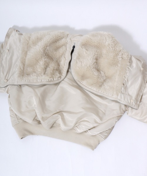 Valley Apparel(バレーアパレル)の「Valley Apparel N-2B SHORT/ミリタリーフライトジャケット レディース(ミリタリージャケット・レディース・アイボリー/ブラック・S/M)」の17枚目の写真