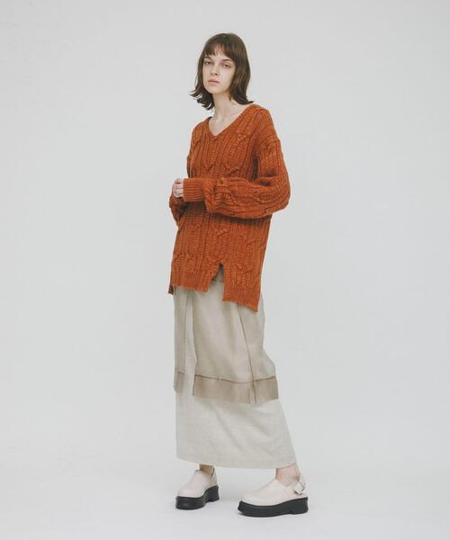 LAATO（ラート）の「sheer midi skirt（スカート・レディース・グレー/ブラウン・FREE）」の3枚目の写真