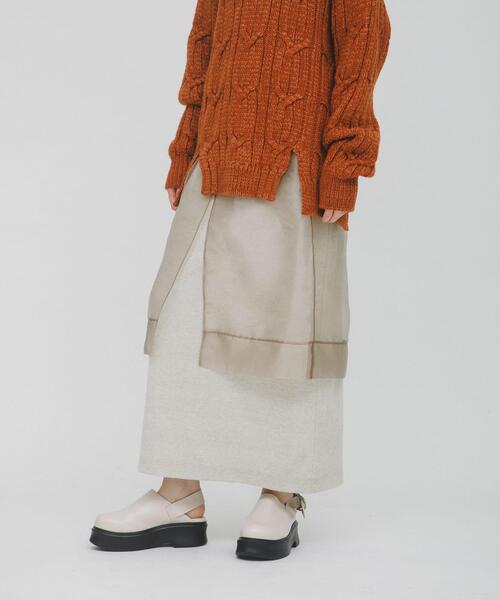 LAATO（ラート）の「sheer midi skirt（スカート・レディース・グレー/ブラウン・FREE）」の6枚目の写真