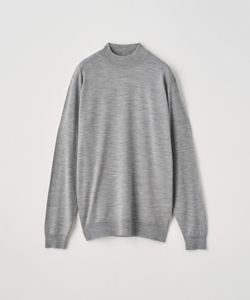 JOHN SMEDLEY（ジョンスメドレー）の「モックネック長袖ニットプルオーバー（ニット/セーター・メンズ・カーキ/ブラウン系その他/グレー系その他/ブラック/ブラウン系その他2/チャコールグレー/グレー/ブルー系その他/オレンジ/ダークグレー/グリーン/ベージュ系その他/ブラウン系その他3/レッド系その他/ホワイト/ダークネイビー/ブルー系その他4・S/XL/L/M）」の4枚目の写真