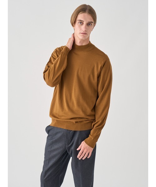 JOHN SMEDLEY（ジョンスメドレー）の「モックネック長袖ニットプルオーバー（ニット/セーター・メンズ・カーキ/ブラウン系その他/グレー系その他/ブラック/ブラウン系その他2/チャコールグレー/グレー/ブルー系その他/オレンジ/ダークグレー/グリーン/ベージュ系その他/ブラウン系その他3/レッド系その他/ホワイト/ダークネイビー/ブルー系その他4・S/XL/L/M）」の8枚目の写真