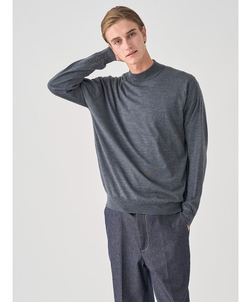 JOHN SMEDLEY（ジョンスメドレー）の「モックネック長袖ニットプルオーバー（ニット/セーター・メンズ・カーキ/ブラウン系その他/グレー系その他/ブラック/ブラウン系その他2/チャコールグレー/グレー/ブルー系その他/オレンジ/ダークグレー/グリーン/ベージュ系その他/ブラウン系その他3/レッド系その他/ホワイト/ダークネイビー/ブルー系その他4・S/XL/L/M）」の18枚目の写真