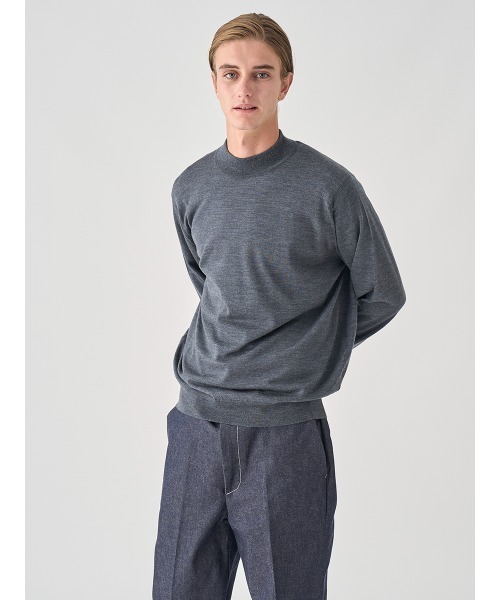 JOHN SMEDLEY（ジョンスメドレー）の「モックネック長袖ニットプルオーバー（ニット/セーター・メンズ・カーキ/ブラウン系その他/グレー系その他/ブラック/ブラウン系その他2/チャコールグレー/グレー/ブルー系その他/オレンジ/ダークグレー/グリーン/ベージュ系その他/ブラウン系その他3/レッド系その他/ホワイト/ダークネイビー/ブルー系その他4・S/XL/L/M）」の19枚目の写真