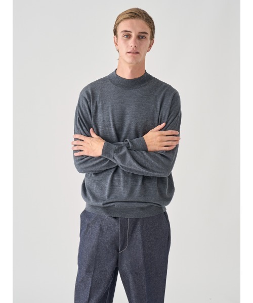 JOHN SMEDLEY（ジョンスメドレー）の「モックネック長袖ニットプルオーバー（ニット/セーター・メンズ・カーキ/ブラウン系その他/グレー系その他/ブラック/ブラウン系その他2/チャコールグレー/グレー/ブルー系その他/オレンジ/ダークグレー/グリーン/ベージュ系その他/ブラウン系その他3/レッド系その他/ホワイト/ダークネイビー/ブルー系その他4・S/XL/L/M）」の22枚目の写真