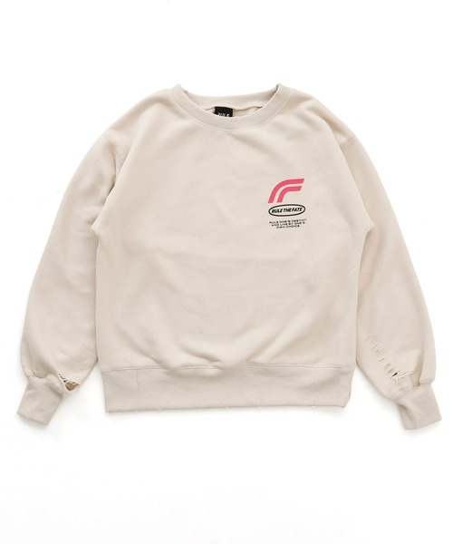 RULE THE FATE(ルールザフェイト)の「RTF GT DAMAGE SWEAT PULLOVER/GTダメージスウェットプルオーバー(スウェット・メンズ・ブラック/ベージュ・2/1/0)」の2枚目の写真