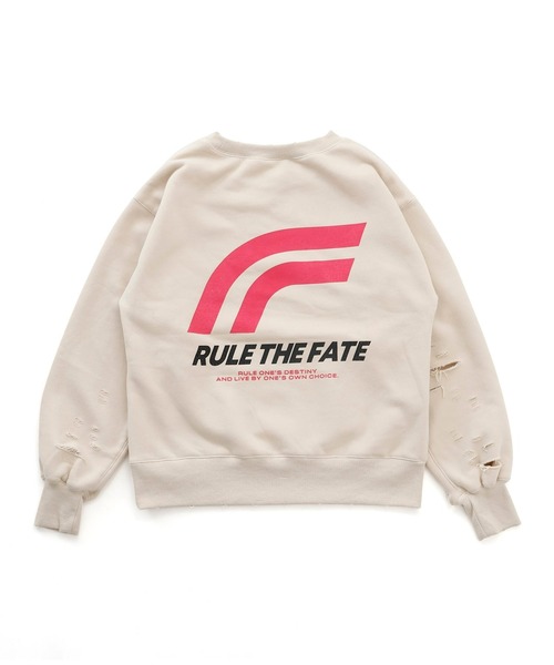 RULE THE FATE(ルールザフェイト)の「RTF GT DAMAGE SWEAT PULLOVER/GTダメージスウェットプルオーバー(スウェット・メンズ・ブラック/ベージュ・2/1/0)」の8枚目の写真