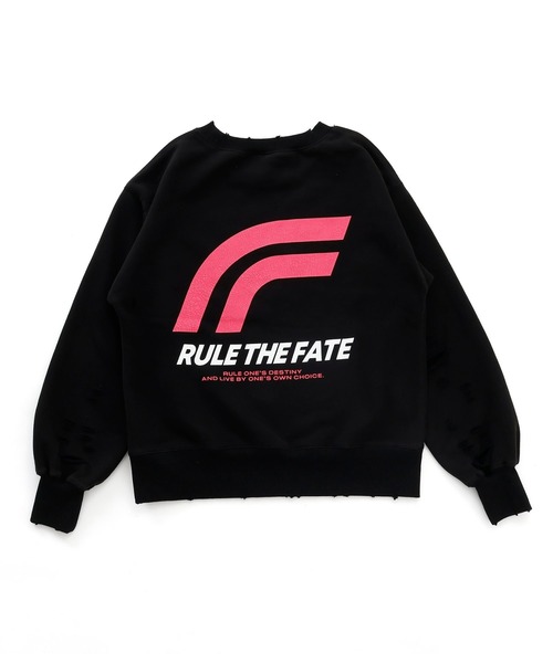RULE THE FATE(ルールザフェイト)の「RTF GT DAMAGE SWEAT PULLOVER/GTダメージスウェットプルオーバー(スウェット・メンズ・ブラック/ベージュ・2/1/0)」の7枚目の写真