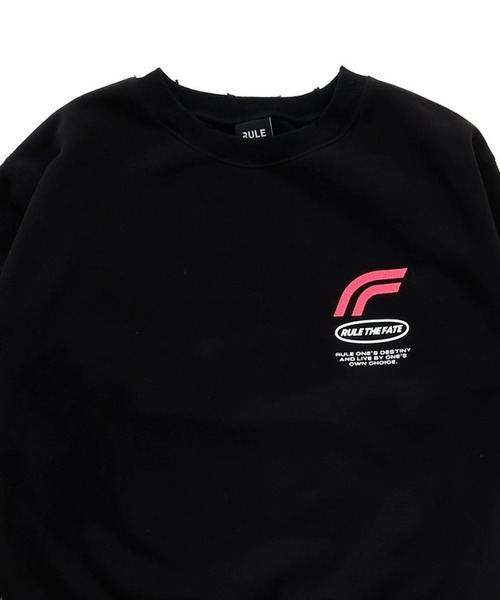 RULE THE FATE(ルールザフェイト)の「RTF GT DAMAGE SWEAT PULLOVER/GTダメージスウェットプルオーバー(スウェット・メンズ・ブラック/ベージュ・2/1/0)」の3枚目の写真