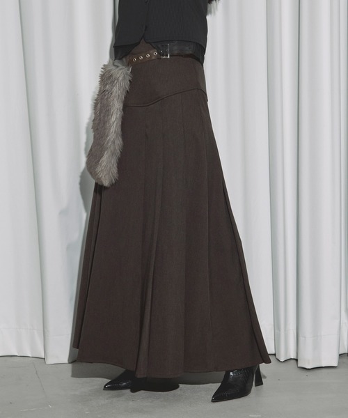 スカート corset black pleated skirt セール】corset pleats skirt コルセットボックスプリーツスカート