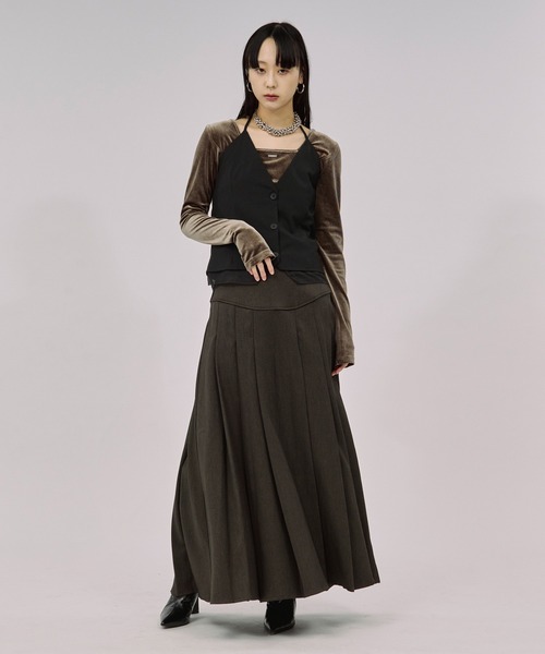 Ezick(エジック)の「corset pleats skirt コルセットボックスプリーツスカート(スカート・レディース・ボルドー/ブラウン/ブラック・FREE)」の20枚目の写真