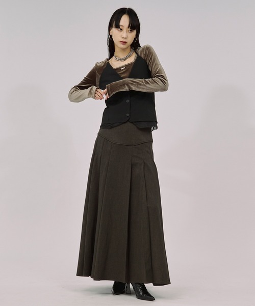 Ezick(エジック)の「corset pleats skirt コルセットボックスプリーツスカート(スカート・レディース・ボルドー/ブラウン/ブラック・FREE)」の18枚目の写真