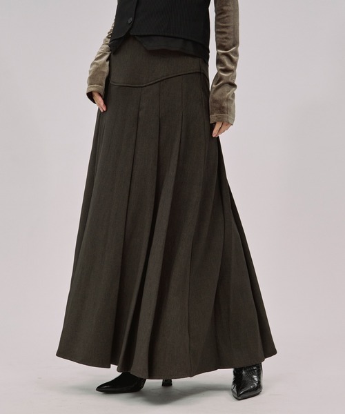 Ezick(エジック)の「corset pleats skirt コルセットボックスプリーツスカート(スカート・レディース・ボルドー/ブラウン/ブラック・FREE)」の8枚目の写真