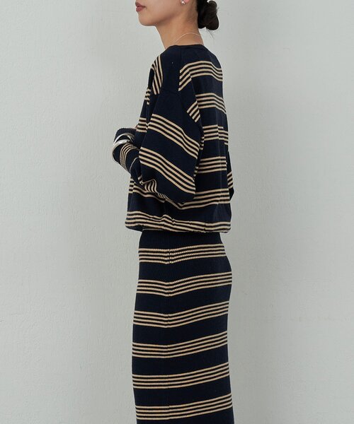 GALLARDAGALANTE(ガリャルダガランテ)の「【手洗い可】【HERITANOVUM】ボーダーニットワンピース(ワンピース・レディース・ボルドー/ネイビー・FREE)」の19枚目の写真