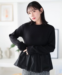 Ruwan yu（ルワンユー）の「バルーンペプラム切り替えニットトップス【大きいサイズ対応】（ニット/セーター）」