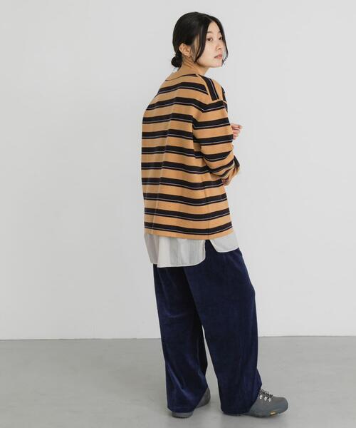 EKAL(エカル)の「ジャガードボーダーポロニット(ニット/セーター・レディース・ブラウン/ベージュ/ブラック・ONE)」の19枚目の写真