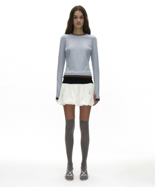 PARTIMENTO WOMEN(パルティメントウィメン)の「2WAYパフスカート_ホワイト(スカート・レディース・ホワイト・SMALL/MEDIUM)」の1枚目の写真