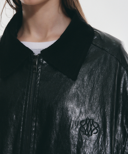NICK&NICOLE(ニックアンドニコール)の「NICOLE OVER FIT LEATHER JUMPER_BLACK(ライダースジャケット・レディース・その他・FREE)」の2枚目の写真