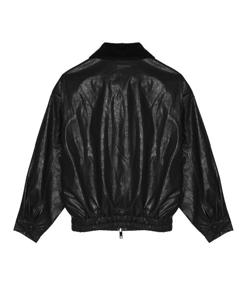 NICK&NICOLE(ニックアンドニコール)の「NICOLE OVER FIT LEATHER JUMPER_BLACK(ライダースジャケット・レディース・その他・FREE)」の5枚目の写真