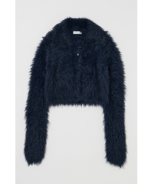MOUSSY(マウジー)の「FEATHER LIKE KNIT シャツ(ニット/セーター・レディース・ダークネイビー/ライトベージュ/ブルー・1/2)」の3枚目の写真
