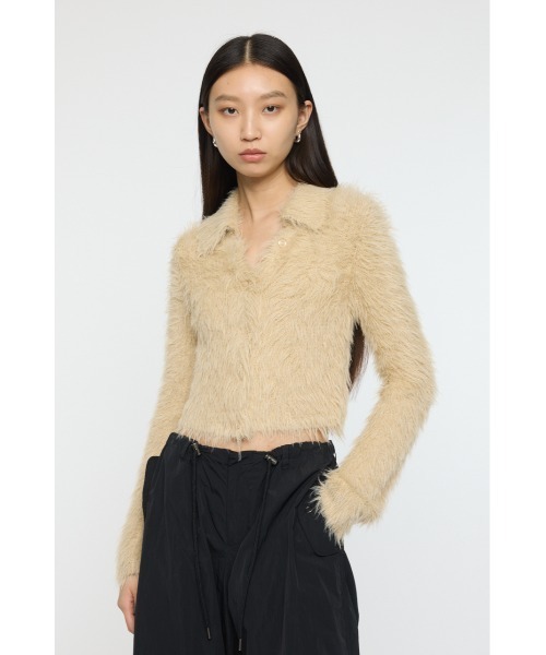 MOUSSY(マウジー)の「FEATHER LIKE KNIT シャツ(ニット/セーター・レディース・ダークネイビー/ライトベージュ/ブルー・1/2)」の12枚目の写真
