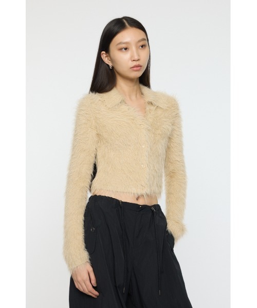 MOUSSY(マウジー)の「FEATHER LIKE KNIT シャツ(ニット/セーター・レディース・ダークネイビー/ライトベージュ/ブルー・1/2)」の15枚目の写真