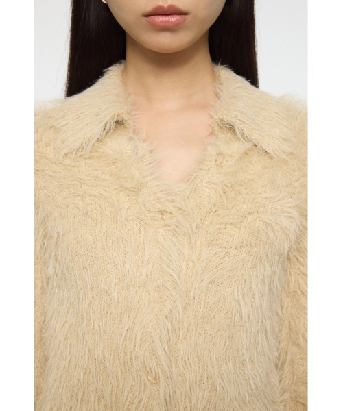 MOUSSY(マウジー)の「FEATHER LIKE KNIT シャツ(ニット/セーター・レディース・ダークネイビー/ライトベージュ/ブルー・1/2)」の19枚目の写真