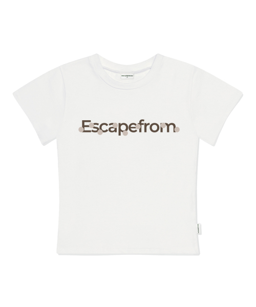 ESCAPEFROM（エスケープフロム）の「ロゴモカサークルプリントスリムフィット半袖アイボリー（Tシャツ/カットソー・レディース・その他・MEDIUM）」の2枚目の写真