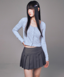 EYELET CARDIGAN LIGHT BLUE