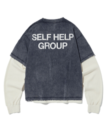 PUNCH DRUNK PARTIES（パンチドランクパーティーズ）の「SHG Washed Layered Long Sleeve (NAVY)（Tシャツ/カットソー）」