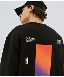 カラーグラデーションオーバーフィットマンツーマンTR9SMT001(BLACK)