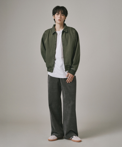 Verdnt（バーダント）の「ベーシックワイドコーデュロイバンディングパンツ[チャコール]（その他パンツ・レディース・その他・LARGE/SMALL/MEDIUM）」の4枚目の写真