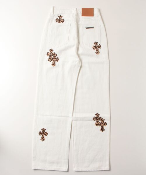 TITTY&CO.（ティティーアンドコー）の「レオパードクラッシュホワイトデニムパンツ（デニムパンツ・レディース・ホワイト・MEDIUM/SMALL）」の2枚目の写真