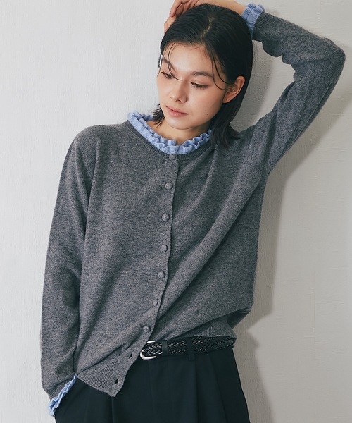 ウール100％配色ニットカーディガン（カーディガン/ボレロ）｜SMILE
