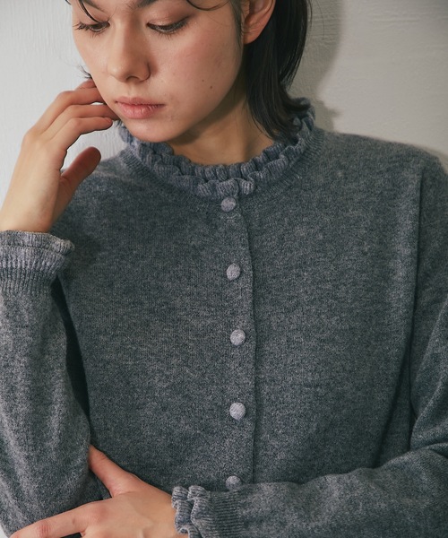 セール】ウール100％配色ニットカーディガン（カーディガン/ボレロ