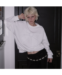 Patch Ribbon Sweatshirt [Ivory]