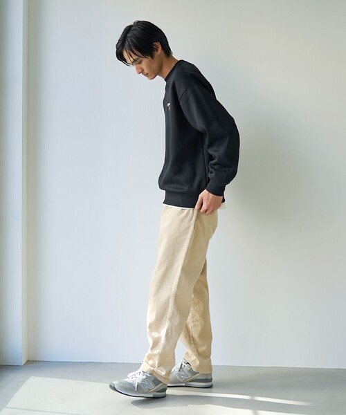 coen（コーエン）の「ドッグシシュウクルーネックスウェット【保温性】（スウェット・メンズ・ブラック/ライトグレー/ダークグリーン/ナチュラル・L/M/S/XL）」の10枚目の写真