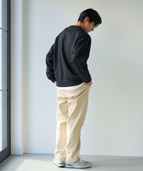 coen（コーエン）の「ドッグシシュウクルーネックスウェット【保温性】（スウェット・メンズ・ブラック/ライトグレー/ダークグリーン/ナチュラル・L/M/S/XL）」の11枚目の写真