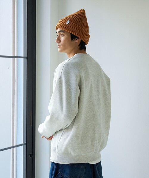 coen（コーエン）の「ドッグシシュウクルーネックスウェット【保温性】（スウェット・メンズ・ブラック/ライトグレー/ダークグリーン/ナチュラル・L/M/S/XL）」の15枚目の写真