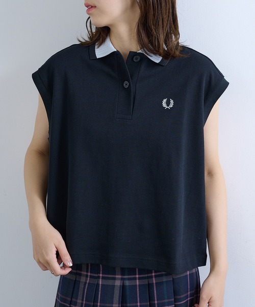 FRED PERRY(フレッドペリー)の「【FRED PERRY】MESH COLLAR POLO SHIRT G2181/メッシュカラーポロシャツ(ポロシャツ・レディース・ホワイト/ブラック・FREE)」の15枚目の写真