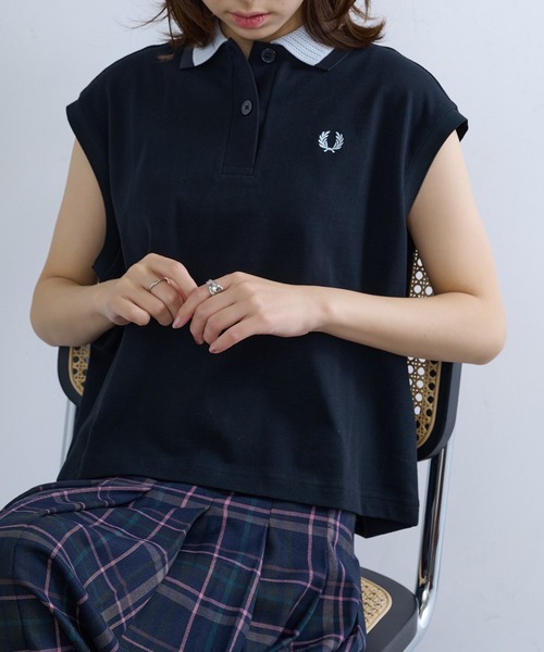 FRED PERRY(フレッドペリー)の「【FRED PERRY】MESH COLLAR POLO SHIRT G2181/メッシュカラーポロシャツ(ポロシャツ・レディース・ホワイト/ブラック・FREE)」の17枚目の写真