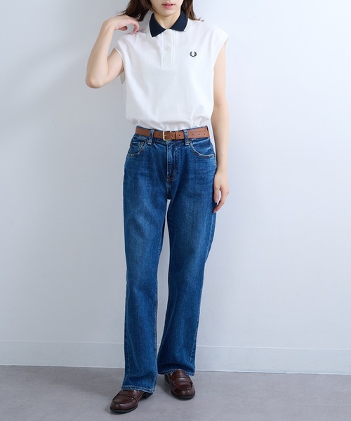 FRED PERRY(フレッドペリー)の「【FRED PERRY】MESH COLLAR POLO SHIRT G2181/メッシュカラーポロシャツ(ポロシャツ・レディース・ホワイト/ブラック・FREE)」の10枚目の写真