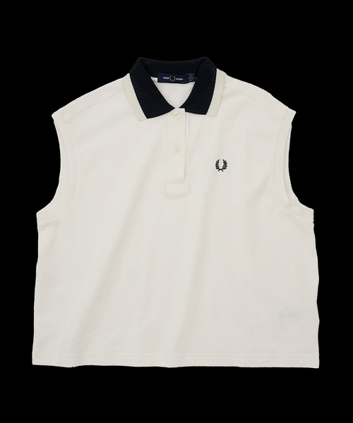 FRED PERRY(フレッドペリー)の「【FRED PERRY】MESH COLLAR POLO SHIRT G2181/メッシュカラーポロシャツ(ポロシャツ・レディース・ホワイト/ブラック・FREE)」の12枚目の写真