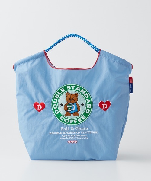DOUBLE STANDARD CLOTHING（ダブルスタンダードクロージング）の「Ball&Chain / コーヒーベア ミニショッピングバッグ（ショルダーバッグ・レディース・ラベンダー/サックスブルー・FREE）」の2枚目の写真