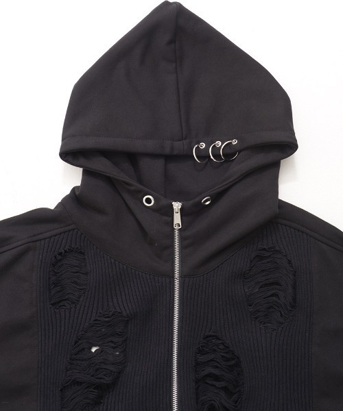 ililil（イルイルイル）の「『ililil/イルイルイル』崩壊世界で君臨する破戒ジップパーカー/全1色（パーカー・メンズ・ブラック・FREE）」の11枚目の写真