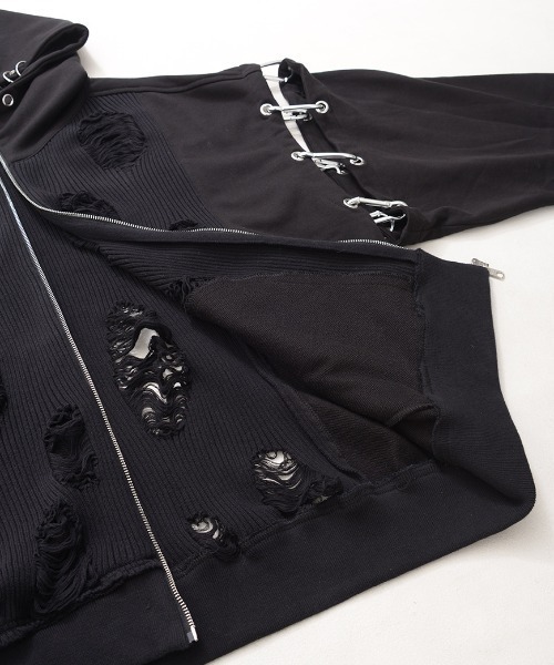 ililil（イルイルイル）の「『ililil/イルイルイル』崩壊世界で君臨する破戒ジップパーカー/全1色（パーカー・メンズ・ブラック・FREE）」の16枚目の写真