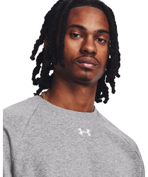 UNDER ARMOUR（アンダーアーマー）の「UAライバルフリース クルー（トレーニング/メンズ）（スウェット・メンズ・グレー×ホワイト・XL/M/2XL/L/S）」の4枚目の写真